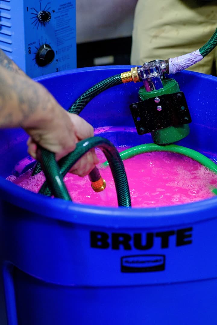 Behind the scenes photo 76 from Clone Cops production showing special effects for the sauce on clone cops